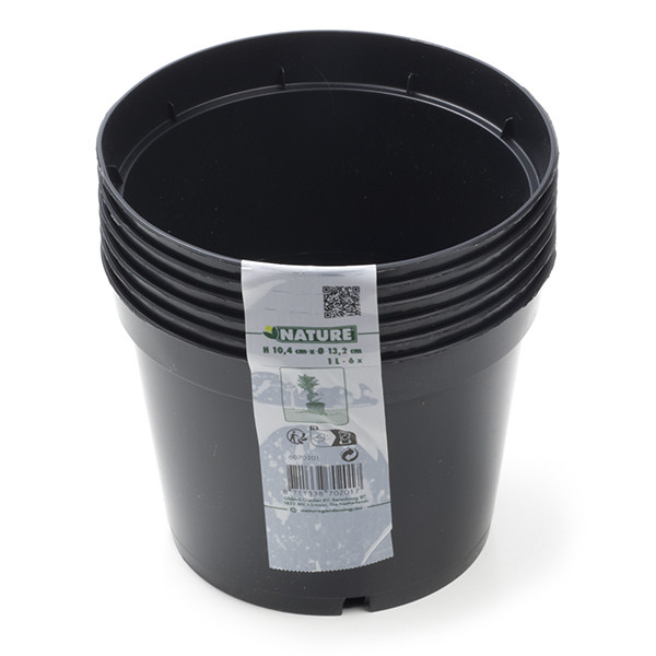 Nature Plantcontainer | Nature | Ø 13.2 cm | 1 liter | 6 stuks (Zwart) 6070201 K170103441 - 4
