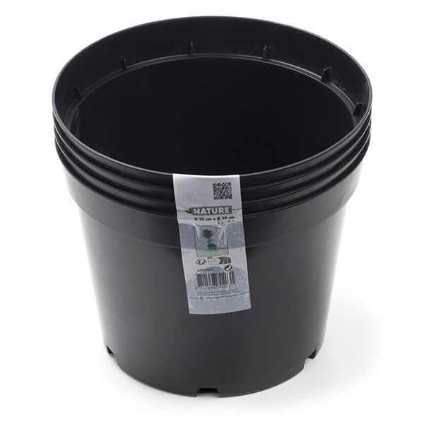 Nature Plantcontainer | Nature | 4 stuks (Ø 19 cm, 3 liter, Zwart) 6070203 K170103443 - 4