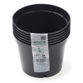 Nature Plantcontainer | Nature | 6 stuks (Ø 13.2 cm, 1 liter, Zwart) 6070201 K170103441 - 