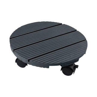 Nature Plantentrolley | Nature | Ø 30 cm (Hout/Kunststof, Rond, Max. 50 kg, 4 wielen) 6070235 K170130206 - 2