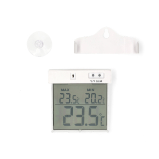 Nature Raamthermometer | Nature | 3 x 10 x 13 centimeter (Digitaal, Zuignap, -50 tot 70 °C) 6080078 K170106224 - 2