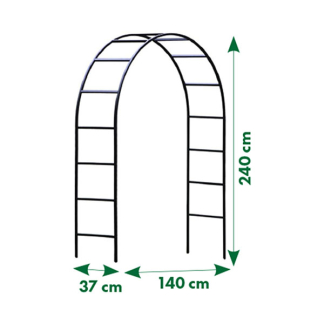 Nature Rozenboog | Nature | 140 x 37 x 240 cm (Metaal, Zwart) 6041801 K170130350 - 2