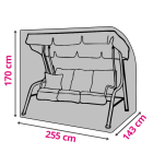 Nature Schommelbankhoes | 143 x 225 x 170 cm (PP, Grijs) 6030608 K170130236 Nature Schommelbankhoes | 143 x 225 x 170 cm (PP, Grijs) 6030608 K170130236