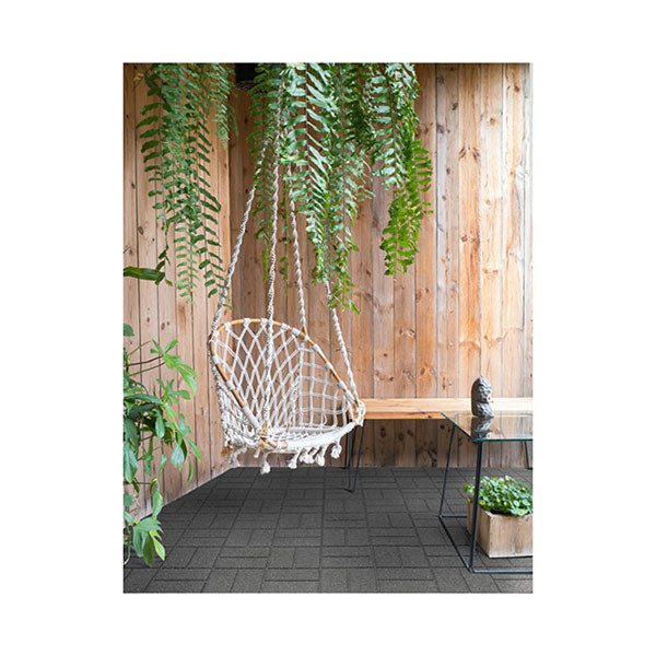Nature Stapsteen | Nature | 40 x 40 x 1.5 cm (Klinkers, Omkeerbaar, Gerecycled rubber, UV-bestendig, Anti-slip, Vorstbestendig, Grijs) 6046206 K170130360 - 2