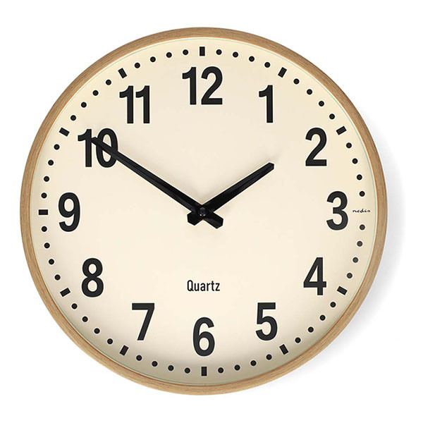 Nedco Wandklok | Nedis | Ø 30 cm (Stille beweging, Hout) CLWA2226WD K170511244 - 1