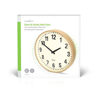 Nedco Wandklok | Nedis | Ø 30 cm (Stille beweging, Hout) CLWA2226WD K170511244 - 3