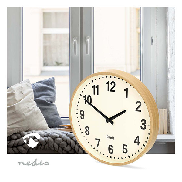 Nedco Wandklok | Nedis | Ø 30 cm (Stille beweging, Hout) CLWA2226WD K170511244 - 6