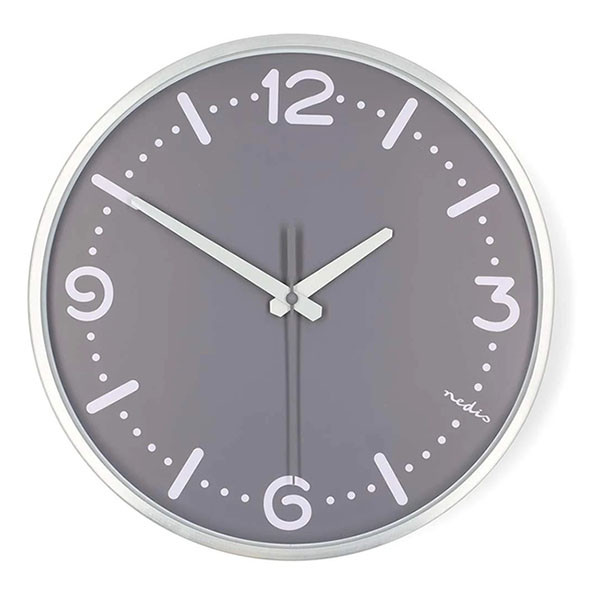 Nedco Wandklok | Nedis | Ø 30 cm (Stille beweging, Metaal) CLWA3226SS K170511245 - 1