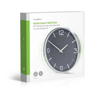 Nedco Wandklok | Nedis | Ø 30 cm (Stille beweging, Metaal) CLWA3226SS K170511245 - 5
