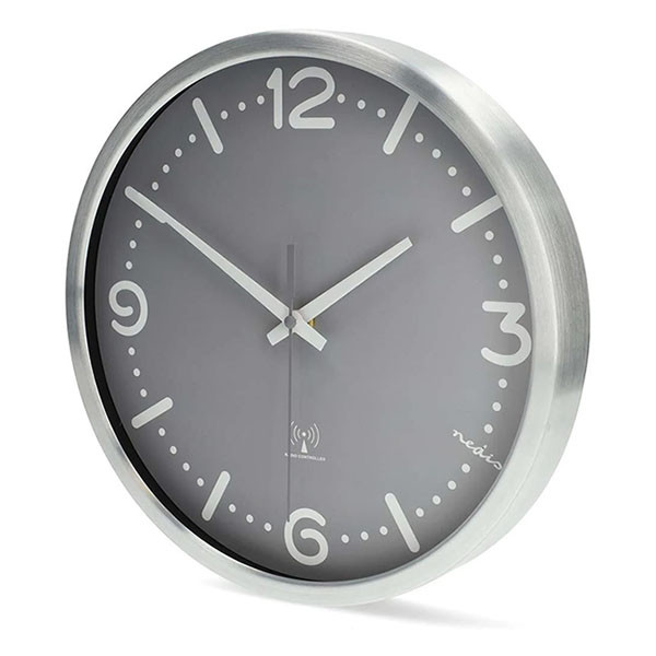 Nedco Wandklok | Nedis | Ø 30 cm (Stille beweging, Radiogestuurde tijd, Metaal) CLWA7226SS K170511249 - 2