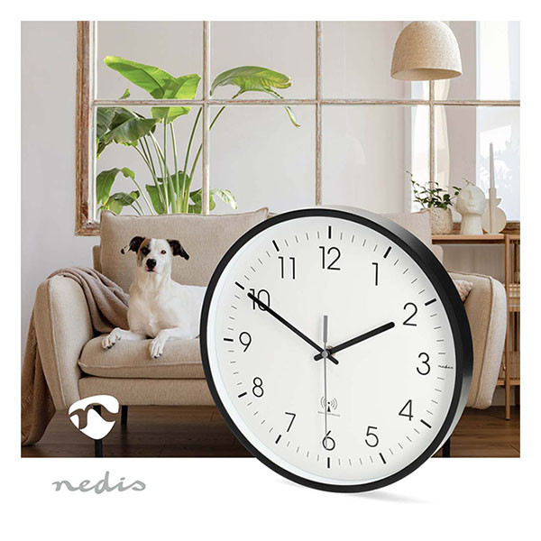 Nedco Wandklok | Nedis | Ø 30 cm (Stille beweging, Radiogestuurde tijd, Zwart) CLWA6226BK K170511248 - 6