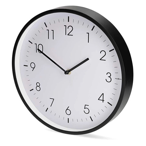 Nedco Wandklok | Nedis | Ø 30 cm (Stille beweging, Zwart) CLWA1226BK K170511243 - 2