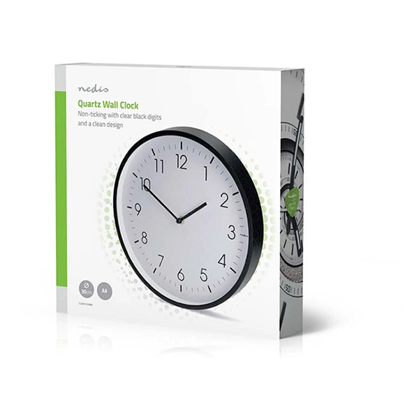 Nedco Wandklok | Nedis | Ø 30 cm (Stille beweging, Zwart) CLWA1226BK K170511243 - 4