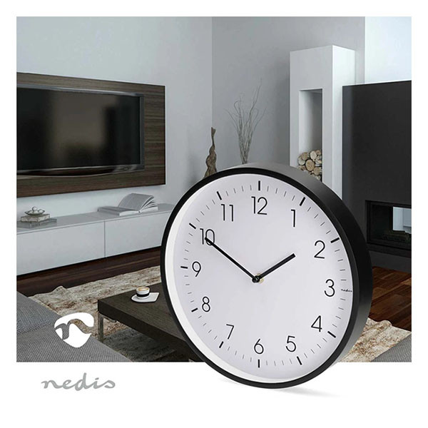 Nedco Wandklok | Nedis | Ø 30 cm (Stille beweging, Zwart) CLWA1226BK K170511243 - 6