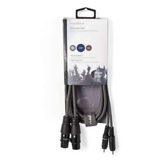 Nedis 2 x XLR naar Tulp kabel | V ↔ M | Nedis | 1.5 meter (Gebalanceerd, Stereo, 100% koper) COTH15230GY15 N010307030 - 3