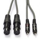 Nedis 2 x XLR naar Tulp kabel | V ↔ M | Nedis | 3 meter (Gebalanceerd, Stereo, 100% koper) COTH15230GY30 N010307031 - 2