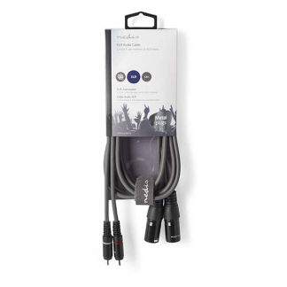 Nedis 2 x XLR naar Tulp kabel (m/m) | Nedis | 1.5 meter (Gebalanceerd, Stereo, 100% koper) COTH15210GY15 N010307023 - 3