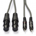 Nedis 2 x XLR naar Tulp kabel (v/m) | Nedis | 1.5 meter (Gebalanceerd, Stereo, 100% koper) COTH15230GY15 N010307030