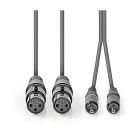 Nedis 2 x XLR naar Tulp kabel (v/m) | Nedis | 1.5 meter (Gebalanceerd, Stereo, 100% koper) COTH15230GY15 N010307030 - 2