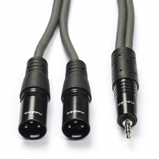 Nedis 2x XLR (m) naar jack 3.5 mm kabel | Nedis | 1.5 meter (Stereo, Gebalanceerd, 100% koper) COTH15310GY15 N010307005 - 1