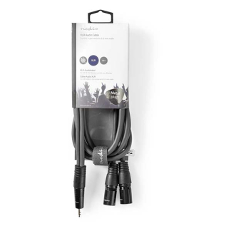 Nedis 2x XLR (m) naar jack 3.5 mm kabel | Nedis | 1.5 meter (Stereo, Gebalanceerd, 100% koper) COTH15310GY15 N010307005 - 3