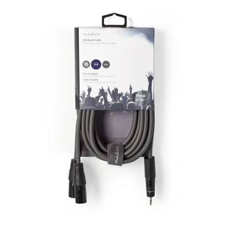 Nedis 2x XLR naar jack 3.5 mm kabel | M ↔ M | Nedis | 3 meter (Stereo, Gebalanceerd, 100% koper) COTH15310GY30 N010307006 - 3