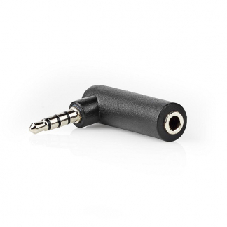 Nedis 3.5 mm jack adapter (m/v) | Nedis (Stereo, Haaks, 4-polig) CAGP22980BK K050301213 - 1