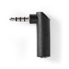 Nedis 3.5 mm jack adapter (m/v) | Nedis (Stereo, Haaks, 4-polig) CAGP22980BK K050301213 - 2