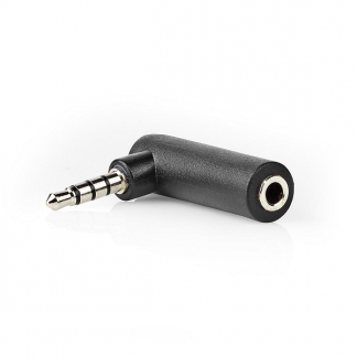 Nedis 3.5 mm jack adapter (m/v) | Nedis (Stereo, Haaks, 4-polig) CAGP22980BK K050301213 - 