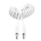 Nedis 3.5 mm jack kabel | M ↔ M | Nedis | 1 meter (Stereo, Spiraal, 3-polig, Wit) CAGP22010WT10 N010301191 - 1