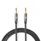 Nedis 3.5 mm jack kabel | M ↔ M | Nedis | 2 meter (Stereo, Verguld, 3-polig, Gun metal) CATB22000GY20 K010214253 - 1