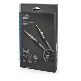 Nedis 3.5 mm jack kabel | M ↔ M | Nedis | 2 meter (Stereo, Verguld, 3-polig, Gun metal) CATB22000GY20 K010214253 - 4