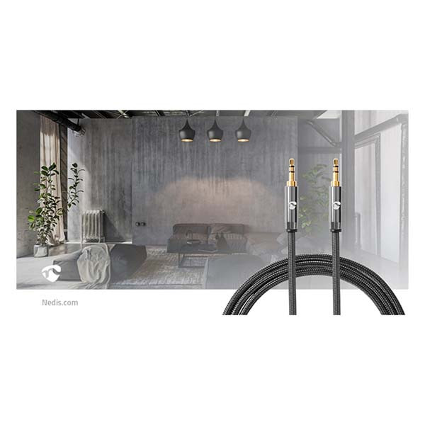 Nedis 3.5 mm jack kabel | M ↔ M | Nedis | 2 meter (Stereo, Verguld, 3-polig, Gun metal) CATB22000GY20 K010214253 - 5