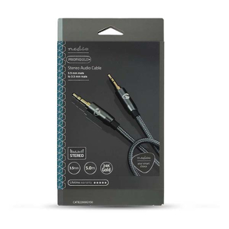 Nedis 3.5 mm jack kabel | M ↔ M | Nedis | 5 m (Stereo, Verguld, 3-polig, Gun metal) CATB22000GY50 K010214255 - 4