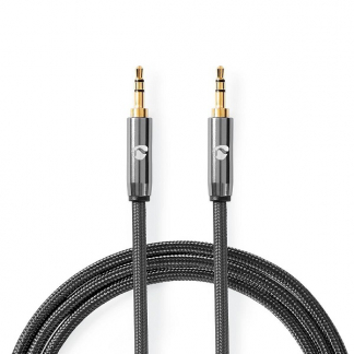 Nedis 3.5 mm jack kabel | Nedis | 1 m (Stereo, Verguld, Gun metal) CATB22000GY10 K010214252 - 1