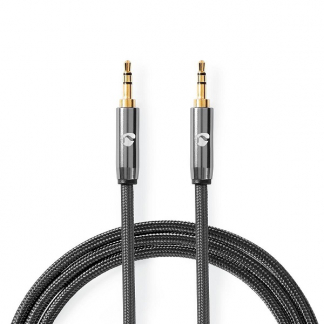 Nedis 3.5 mm jack kabel | Nedis | 1 m (Stereo, Verguld, Gun metal) CATB22000GY10 K010214252 - 