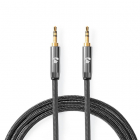 3.5 mm jack kabel | Nedis | 1 m (Stereo, Verguld, Gun metal)