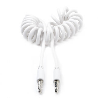 Nedis 3.5 mm jack kabel | Nedis | 1 meter (Stereo, Spiraal, Wit) CAGP22010WT10 N010301191 - 1
