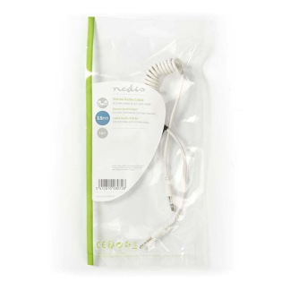 Nedis 3.5 mm jack kabel | Nedis | 1 meter (Stereo, Spiraal, Wit) CAGP22010WT10 N010301191 - 3