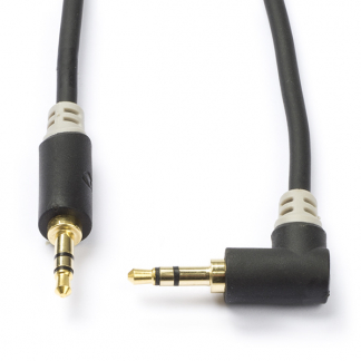 Nedis 3.5 mm jack kabel | Nedis | 1 meter (Stereo, Verguld, 100% koper, Haaks) CABP22600AT10 CABW22600AT10 K010301546 - 1