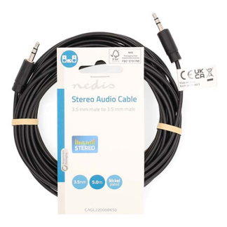Nedis 3.5 mm jack kabel | Nedis | 5 meter (Stereo) CAGL22000BK50 CAGP22000BK50 N010301105 - 4