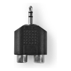 Nedis 3.5 mm jack (m) naar 2x tulp (v) adapter | Nedis (Stereo) CAGB22940BK CAGP22940BK N050302009 - 2