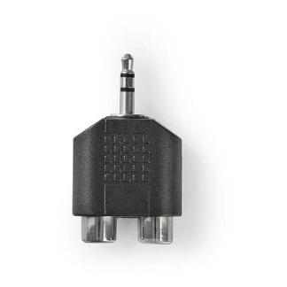 Nedis 3.5 mm jack (m) naar 2x tulp (v) adapter | Nedis (Stereo, Verguld) CAGP22940BK CAGP22940BKG N050301003