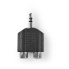 3.5 mm jack (m) naar 2x tulp (v) adapter | Nedis (Stereo, Verguld)