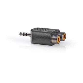 Nedis 3.5 mm jack (m) naar 2x tulp (v) adapter | Nedis (Stereo, Verguld) CAGP22940BK CAGP22940BKG N050301003 - 2