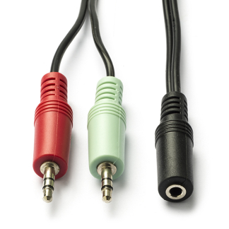 Nedis 3.5 mm jack splitterkabel | Nedis | 0.12 m (CTIA, Stereo) CAGB22160BK02 K010301551 - 