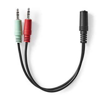 Nedis 3.5 mm jack splitterkabel | Nedis | 0.12 m (CTIA, Stereo) CAGB22160BK02 K010301551 - 3