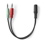 Nedis 3.5 mm jack splitterkabel | Nedis | 0.12 m (CTIA, Stereo) CAGB22160BK02 K010301551 - 3