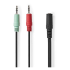Nedis 3.5 mm jack splitterkabel | Nedis | 0.12 m (CTIA, Stereo) CAGB22160BK02 K010301551 - 2