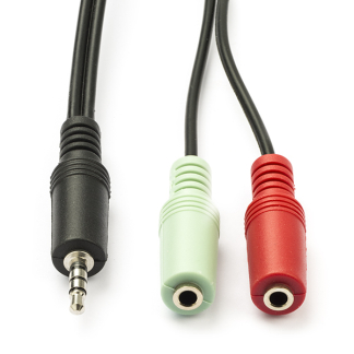 Nedis 3.5 mm jack splitterkabel | Nedis | 0.2 m (CTIA, Stereo) CAGB22150BK02 K010301552 - 